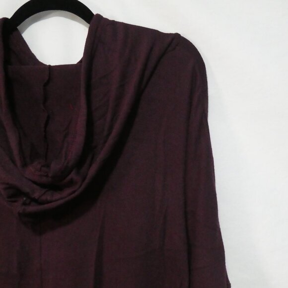 GEORGE | 1X | Stylish Burgundy Knit Lightweight Hoodie - Picture 12 of 15